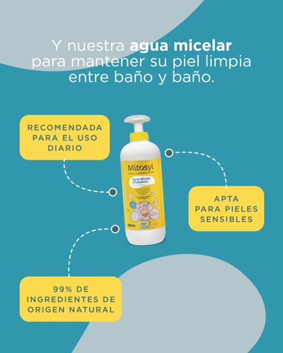 agua micelar para después del baño del bebé