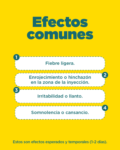 efectos comunes de las vacunas en bebés